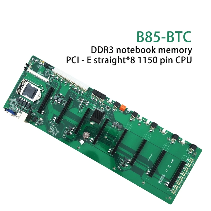 Günstig 8PCI-E Professionelle Bergbau BTC B85 Desktop Motherboard B85 LGA 1150 Pin CPU DDR3 SATA3 USB 3,0 Große Spannweite 65mm