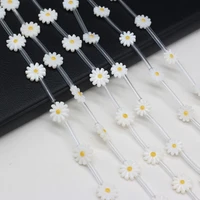hot selling natural shell white sun flower shape diy for making bracelets necklaces jewelry accessories 10 12mm 15pcspiece