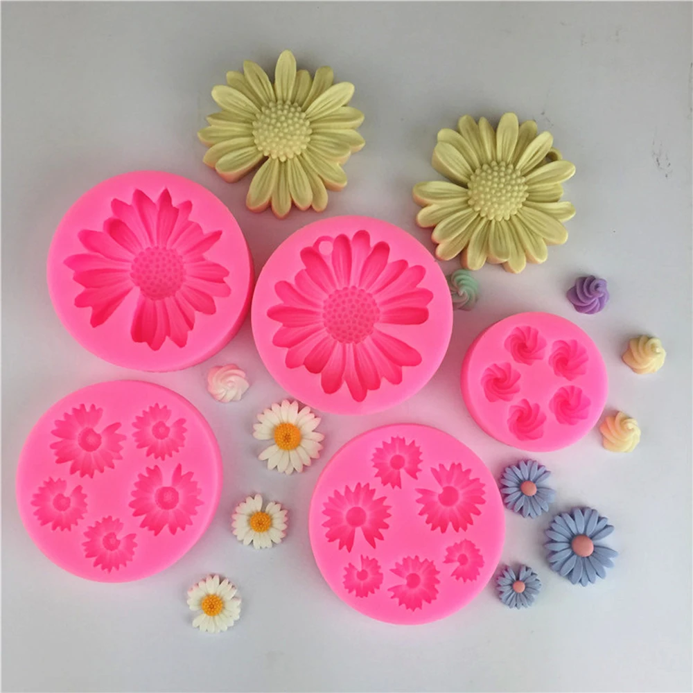 

3 Style Daisy Silicone Mold DIY Baking Mold Cake Fondant Pudding Mold Mobile Shell Decoration Mold