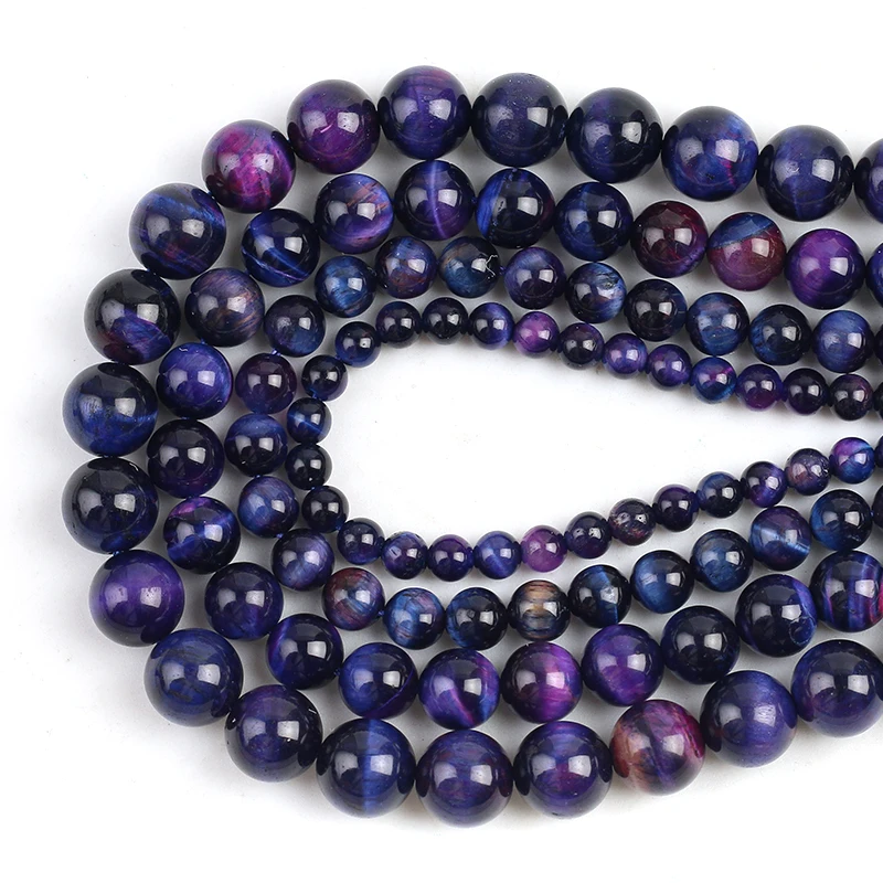 

Бусины-разделители для браслета, 6/8/10 мм, фиолетовые, биколор, тигровый глаз, натуральные, Круглые, россыпью, для самостоятельного изготовлен...