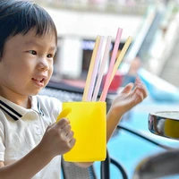 seamless portable flexible transparent silicone straws reusable for food grade beverage juice straws straws