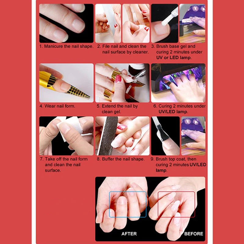8ML UV LED Builder Gel Polish Nail Beauty Manicure Tools Extended Model Art Extension | Красота и здоровье