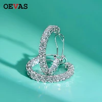 oevas luxury 100 925 sterling silver created moissanite gemstone hoop earrings wedding engagement fine jewelry gifts wholesale