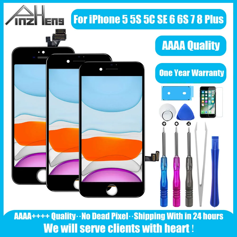 PINZHENG AAAA ЖК дисплей для iPhone 6 6s 7 8 Plus в сборе дигитайзер 5 5s 5c se Замена LCDs|Экраны