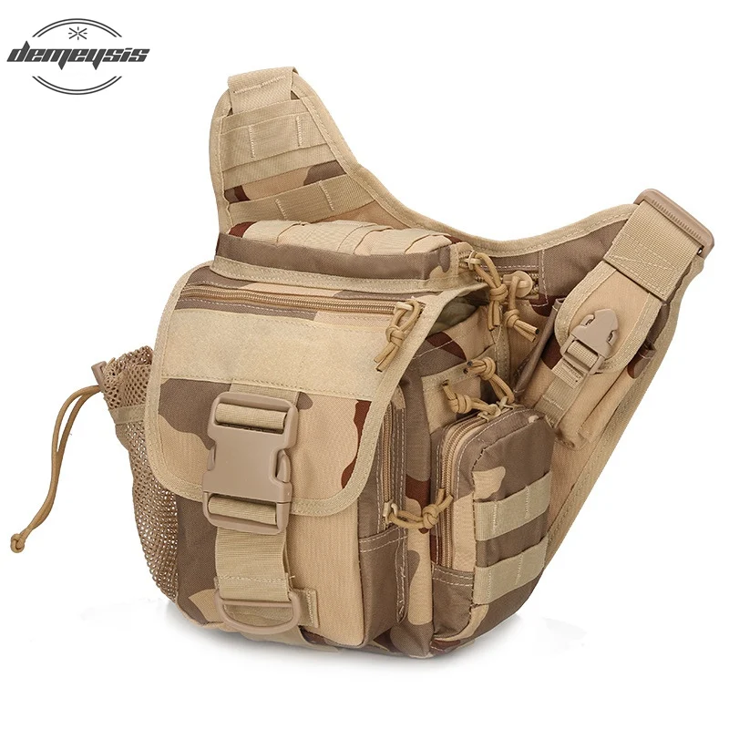 desert camo Мужская Военная Тактическая Сумка, Molle армейская спортивная сумка на плечо, уличная походная дорожная сумка для альпинизма, сумка через плечо - Color: desert camo