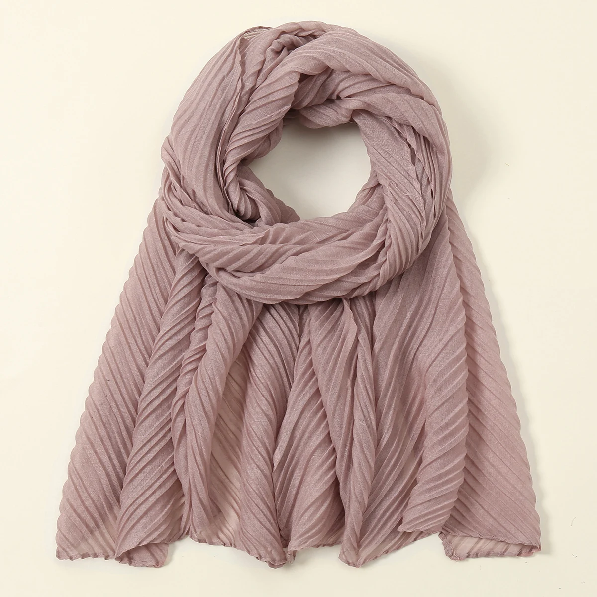 

Плиссированный хлопковый шарф, мусульманский хиджаб, однотонный платок-бандана, тюрбаны большого размера, 1 шт. в розницу