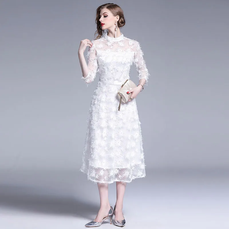 Элегантное женское платье белое длинное роскошное вечернее 2019 летнее Новое