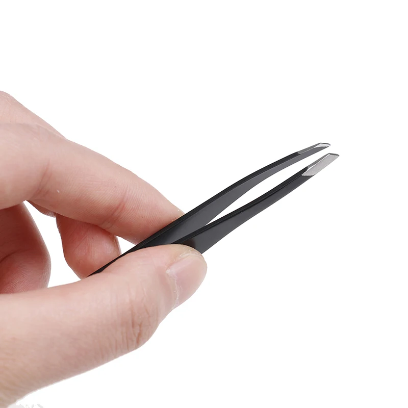 Профессиональный пинцет для бровей черного цвета 1 шт. волос косые съемник из