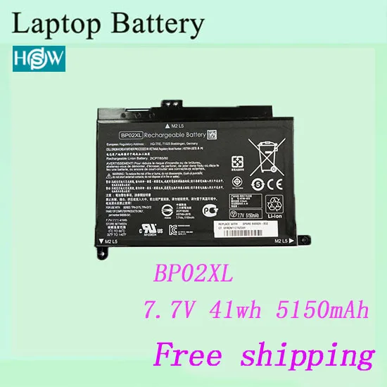 Аккумулятор для ноутбука Pavilion 15 AU010WM батарея 7 в 41 Вт/ч Hp BP02XL павильон AU018wm