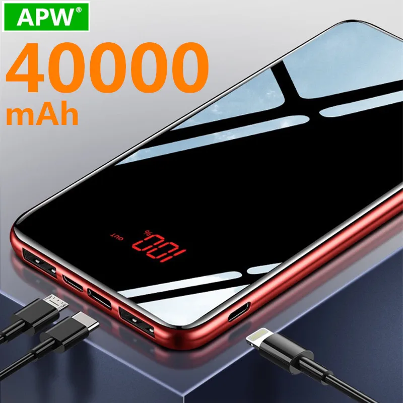Внешний аккумулятор 40000 мАч для Xiaomi Samsung iPhone Huawei портативное зарядное устройство
