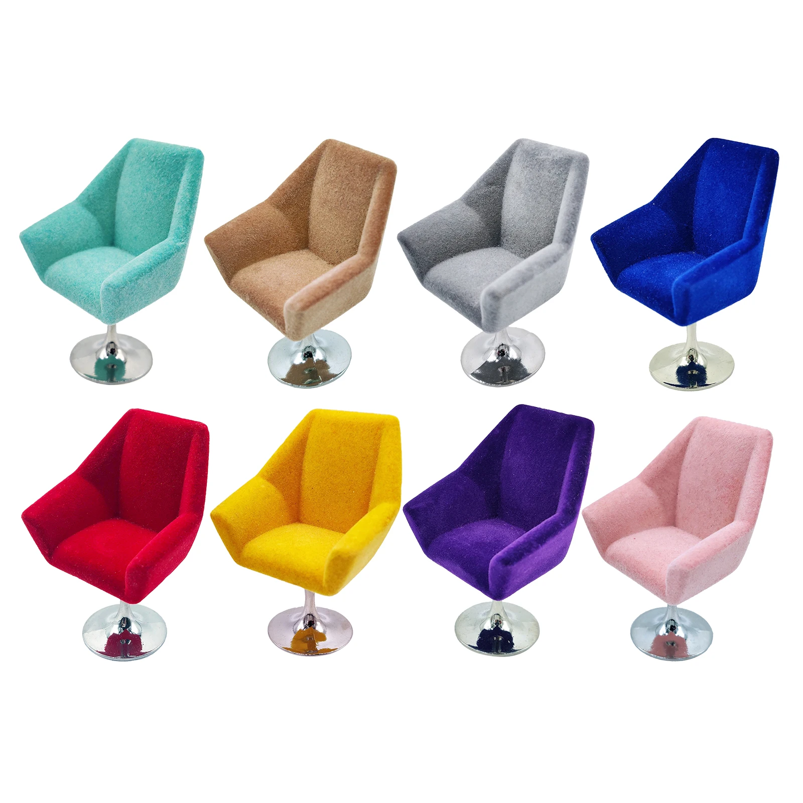 

1/12 Dolls House Chair Flocking Armchair Miniature Living Room Furniture