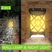 moonlux solar powered flame effect motion sensor 12led wall light outdoor garden yard night lamp