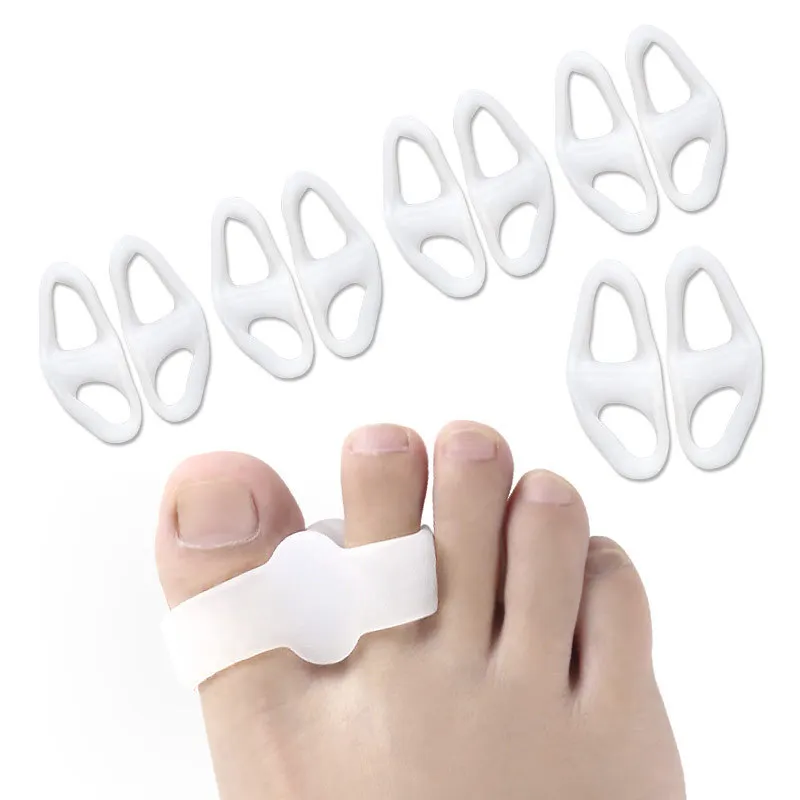 

2pcs=1pair Silicone Toe Spreader Separator Bunion Hallux Valgus Corrector Thumb Finger Correction Straightener Foot Care Tool