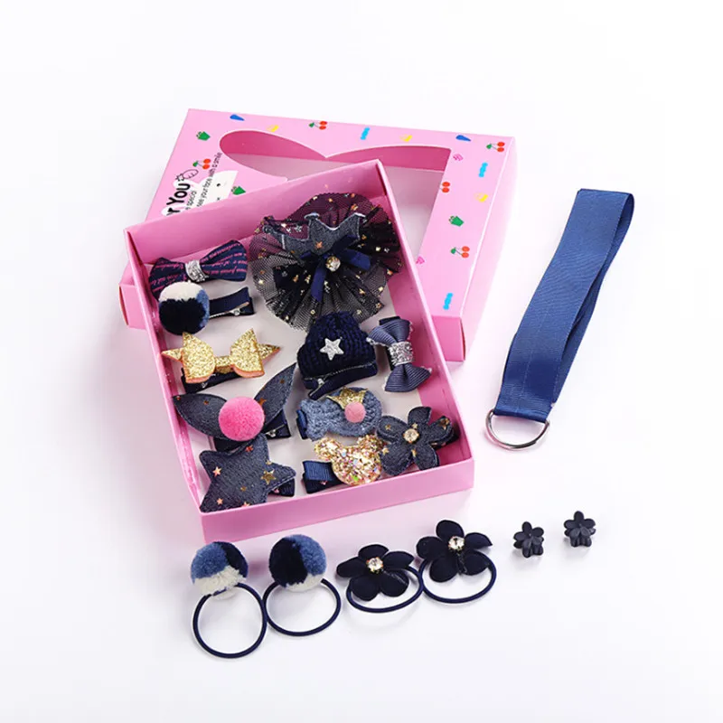Box packaging 18-куб/коробка Новые Детские аксессуары-заколки для волос для маленьких Boog цветок головные уборы ее зажимы для девочек головные уборы - Цвет: Box packaging