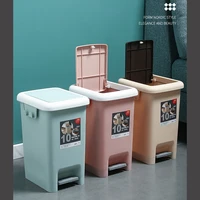 8l trash can narrow type kitchen toilet waste bin living room bathroom paper basket trash with lid classified household storage