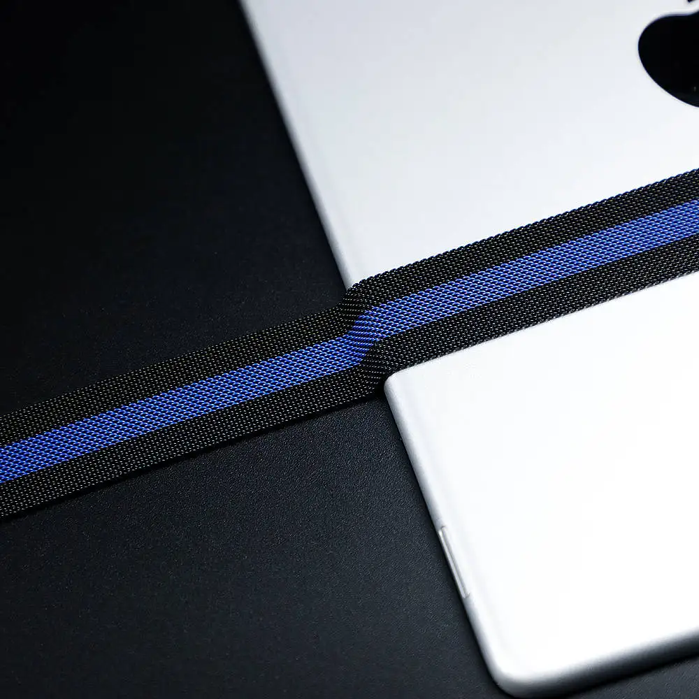black blue Высококачественная Миланская петля для apple watch, ремешок для apple watch 4, 5, ремешок 44 мм, 40 мм, iwatch 3, 2, 1, 42 мм, 38 мм, лучший материал - Цвет ремешка: black blue