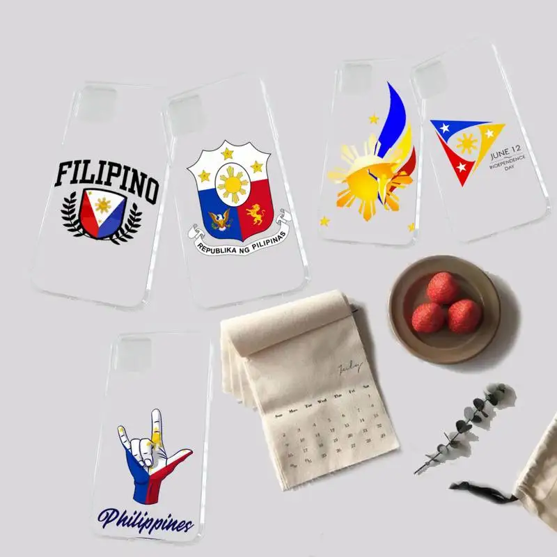 

Philippine flag design pattern Phone Case Transparent for iPhone 7 8 11 12 13 s mini pro X XS XR MAX Plus
