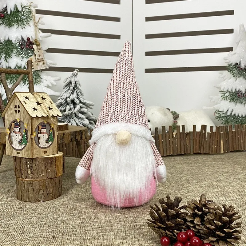 

Christmas New Year Wool Knitted Hat Gnome Gifts Shopwindow Deco Kids Birthday Present Handmade Plush Doll Christmas Decoration