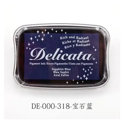 Blue Tsukineko Delicata блестящие пигментные чернила богатые и сияющие Чернила Pad Япония - Цвет: Blue