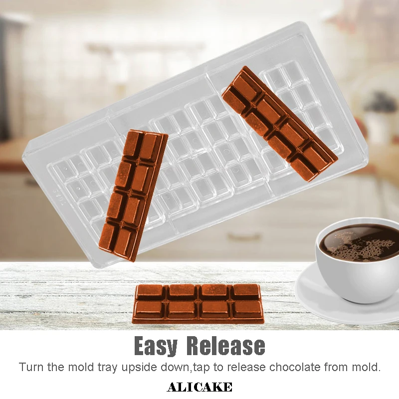 1-3pPcs Set Polycarbonate Chocolate Bar Molds Plastic Tray Form for Chocolate Mould Baking Mold Pastry Bakeware Tools