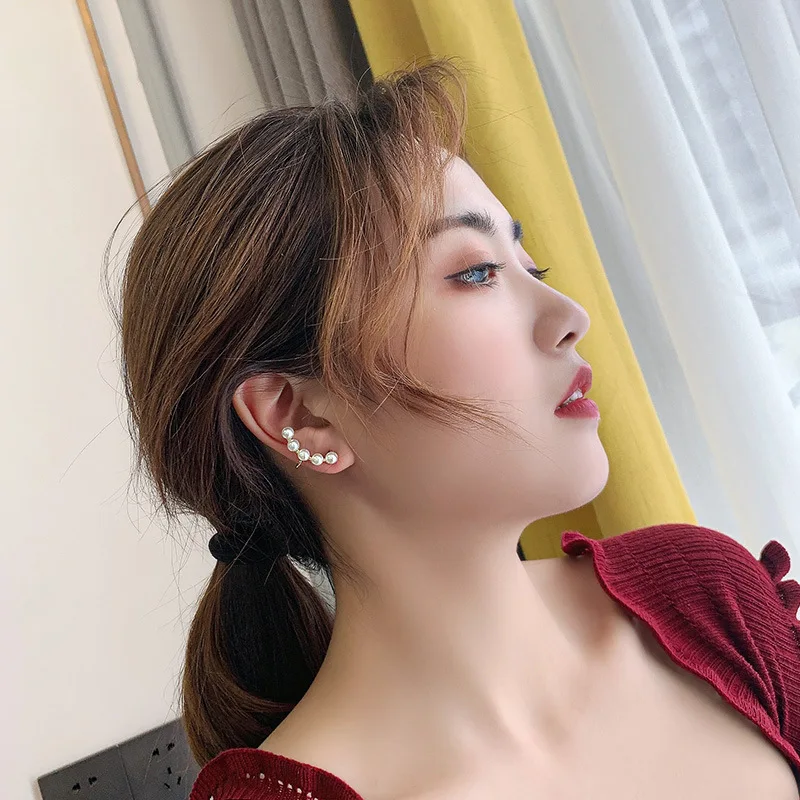 

3pcs/sets Pearl Ear Clip Earrings Fake Piercing Ear Cuffs Cross Earrings For Women No Pierced Earrings Street Fashion Jewelry
