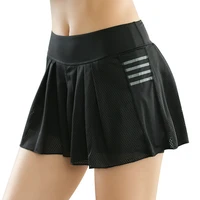 summer women yoga clothes fake two piece skirt breathable stretch tennis running quick dry anti light skorts badminton shorts