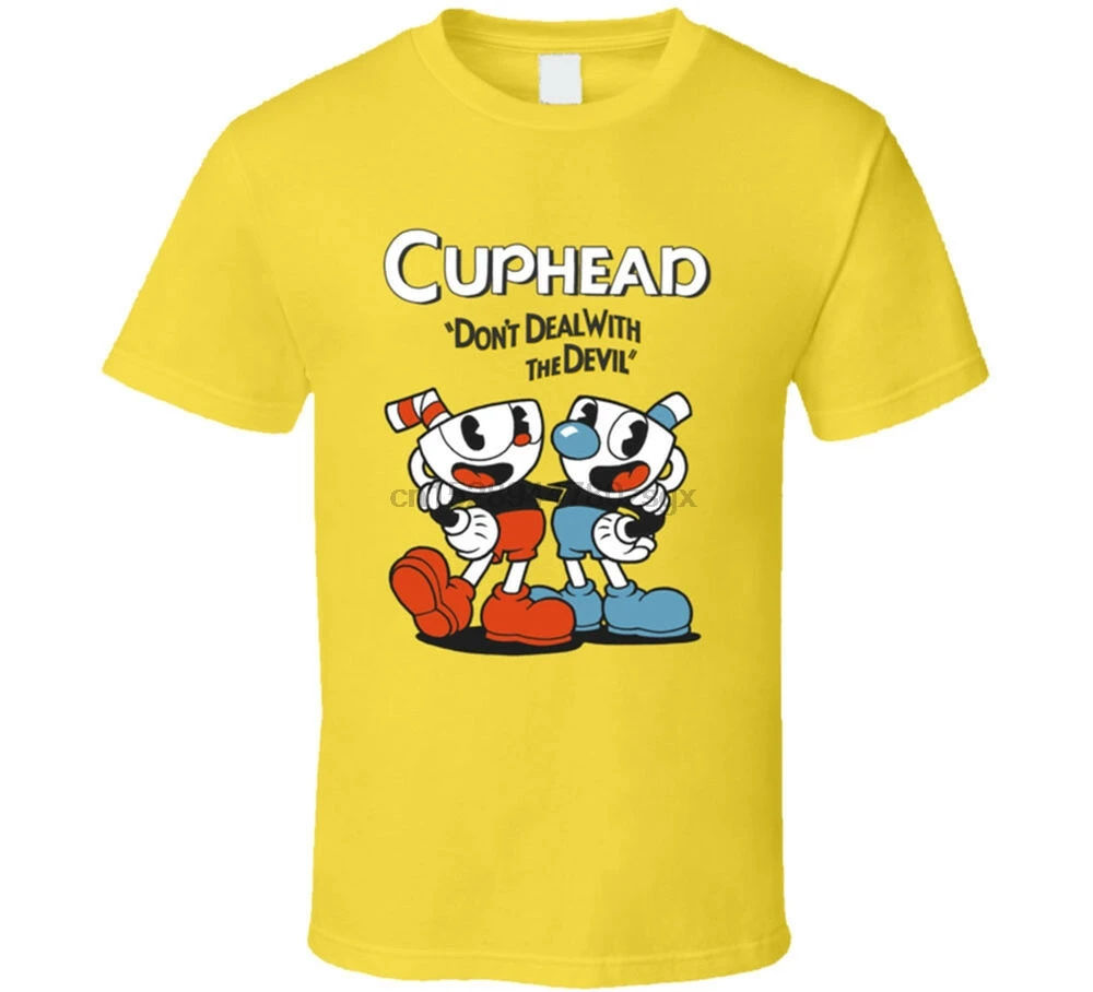 Мужская футболка Cuphead с героями видеоигр 100% хлопок веер подарок новинка от