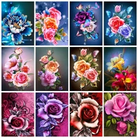 zooya diy 5d diamond painting rose picture of rhinestones full drill diamond embroidery flowers home decor cross stitch kits