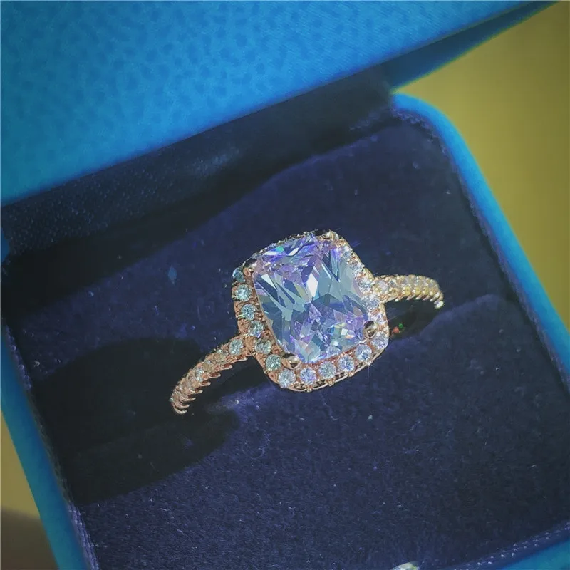 Крутое кольцо на палец для вечеринки choucong Женское Обручальное с фианитом 3ct AAAAA