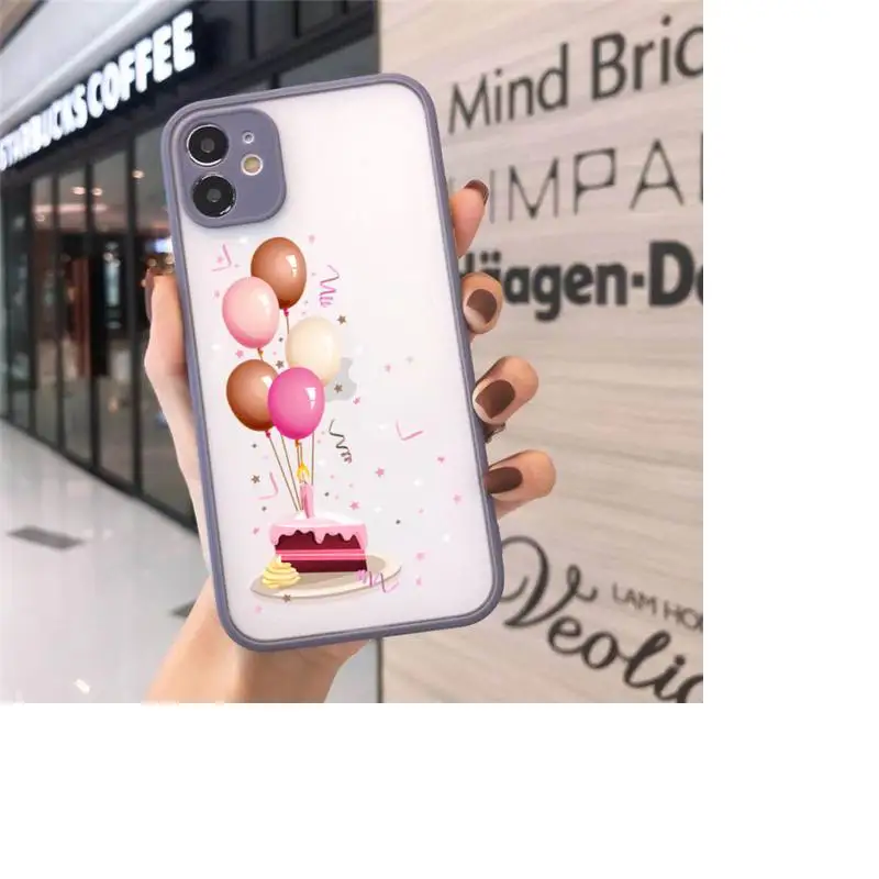 

Love Heart Balloon Fundas Phone Case matte transparent For gray iPhone 7 8 x xs xr 11 12 pro plus max mini Funda Clear