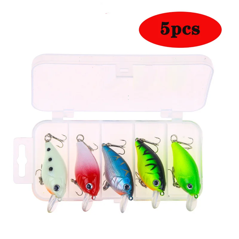 

5 шт. уличное рыболовное снаряжение, 5 цветов, маленький толстый костюм, цветной светящийся маленький толстый mino, набор приманок для ловли ка...