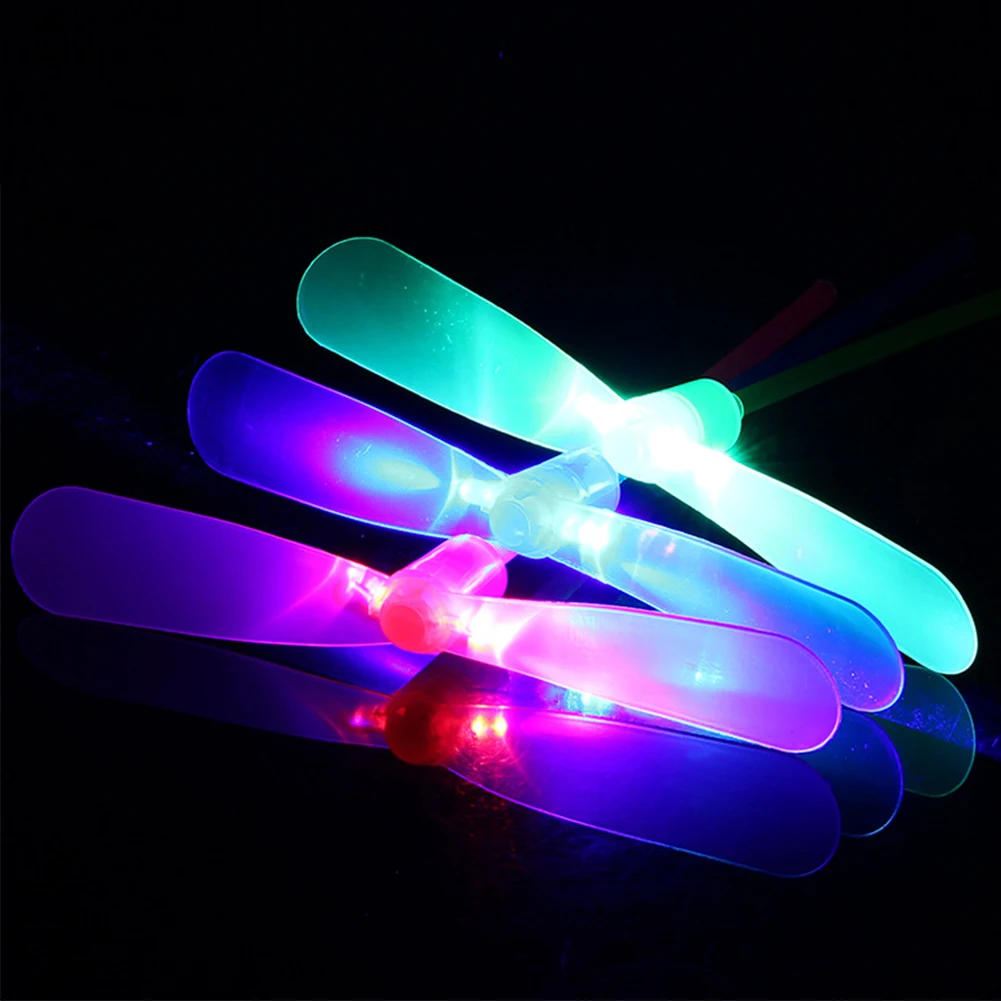 Funning LED Lighting Bamboo Dragonfly ABS Material Gifts Flying Toy Outdoor Hand Push | Luminous Toys