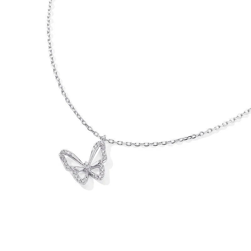

Fashion Cubic Zircon Butterfly Pendant Necklace Gold Color Korean Style Necklace For Women Girls Jewelr