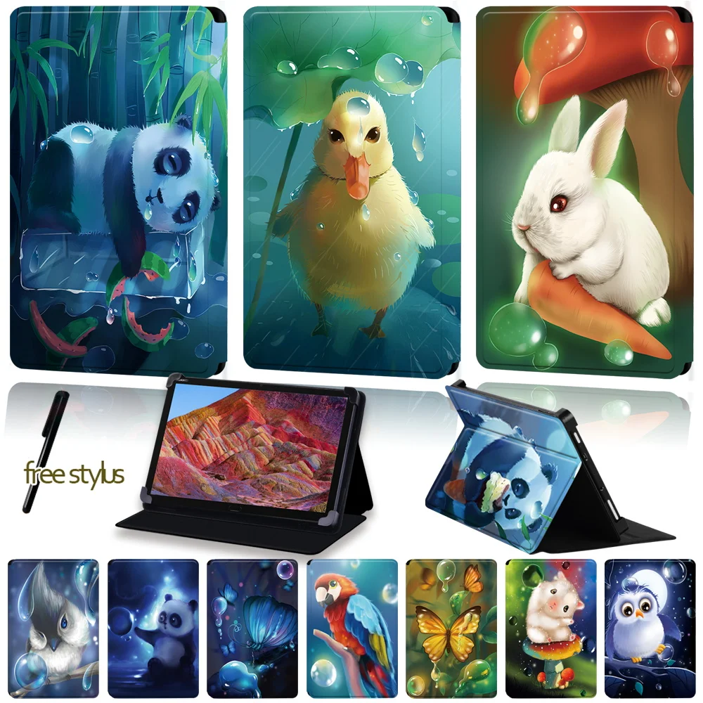 

Universal Tablet Case for 8"/8.4"/10"/10.8"Huawei MediaPad M1/M2/M3/M5/M6 Animal Pattern Series PU Leather Stand Cover Case