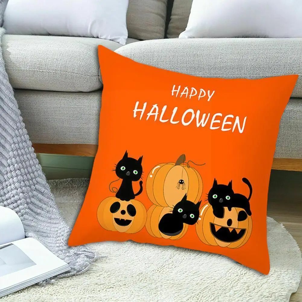 

45cm Halloween Sofa Pillowcase Ghost Party Bat Party Pumpkin Horror Witch Party Decoration For Home Halloween Castle Happy M8B7