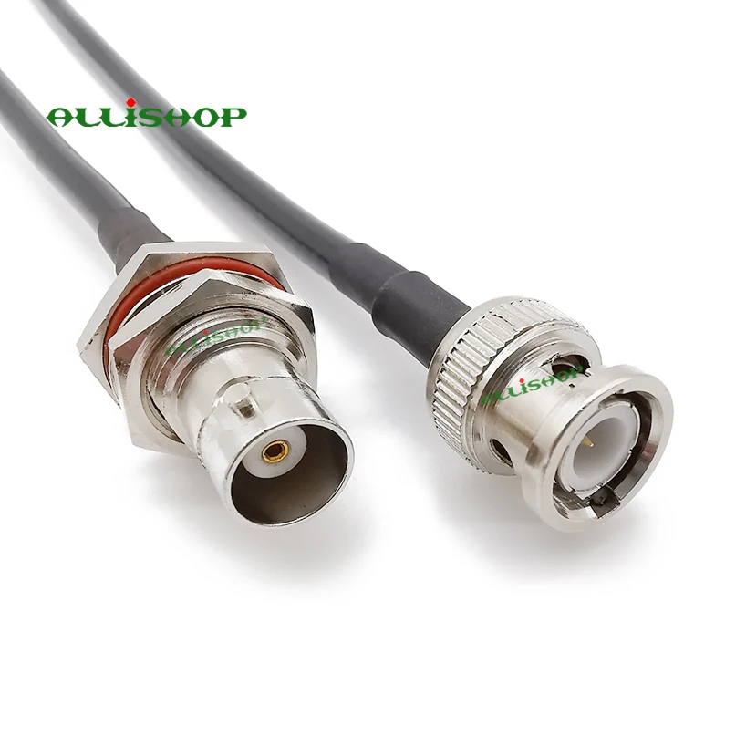BNC штекер Женский переборка LMR195 50 Ом RF коаксиальный удлинитель соединительный