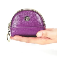 fashion women coin purse small genuine leather double zipper purse wallet