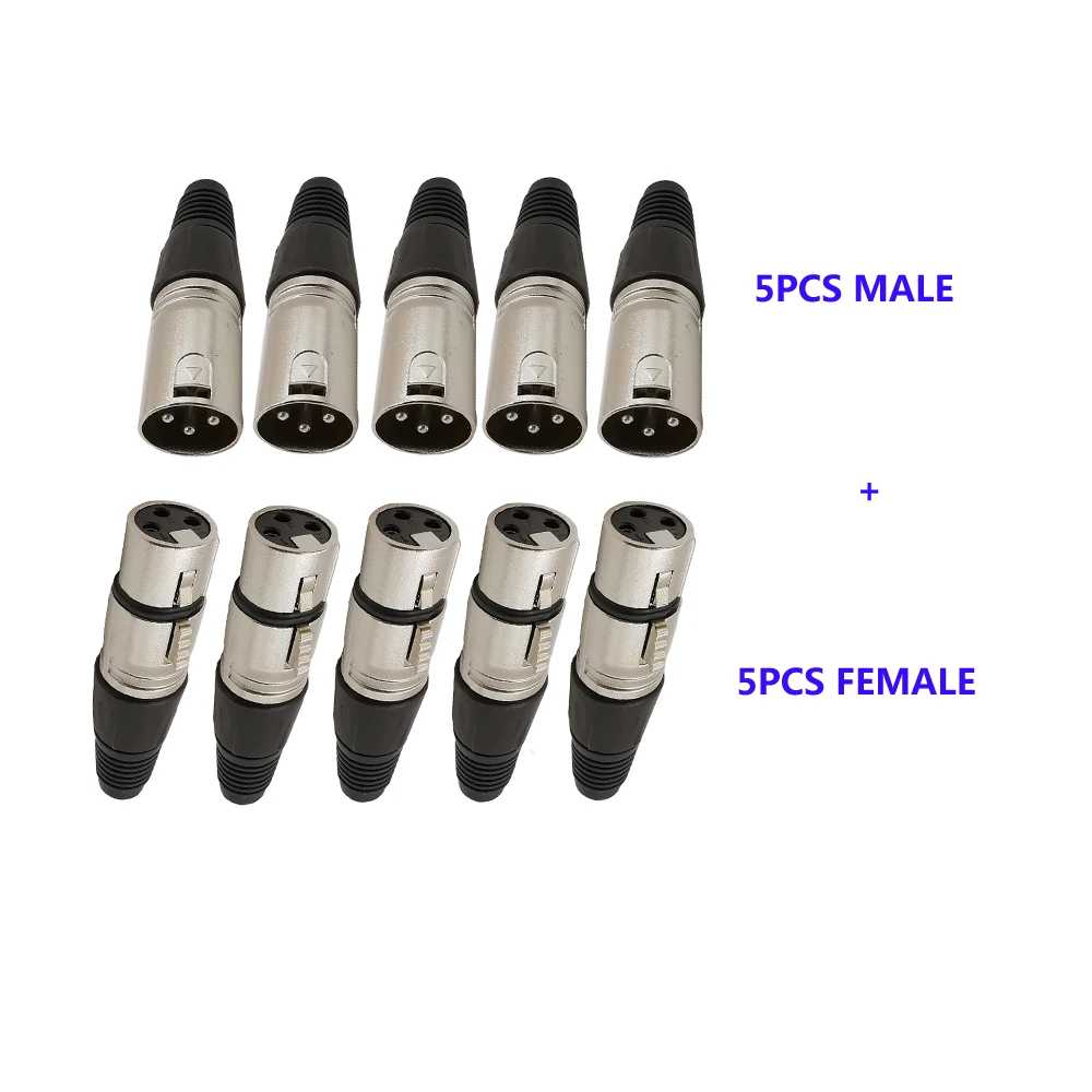 10PCS 3Pin XLR Mikrofon Audio Anschlüsse Löten Typ Männlichen und Weiblichen Kanone Stecker Kabel Terminals für MIC