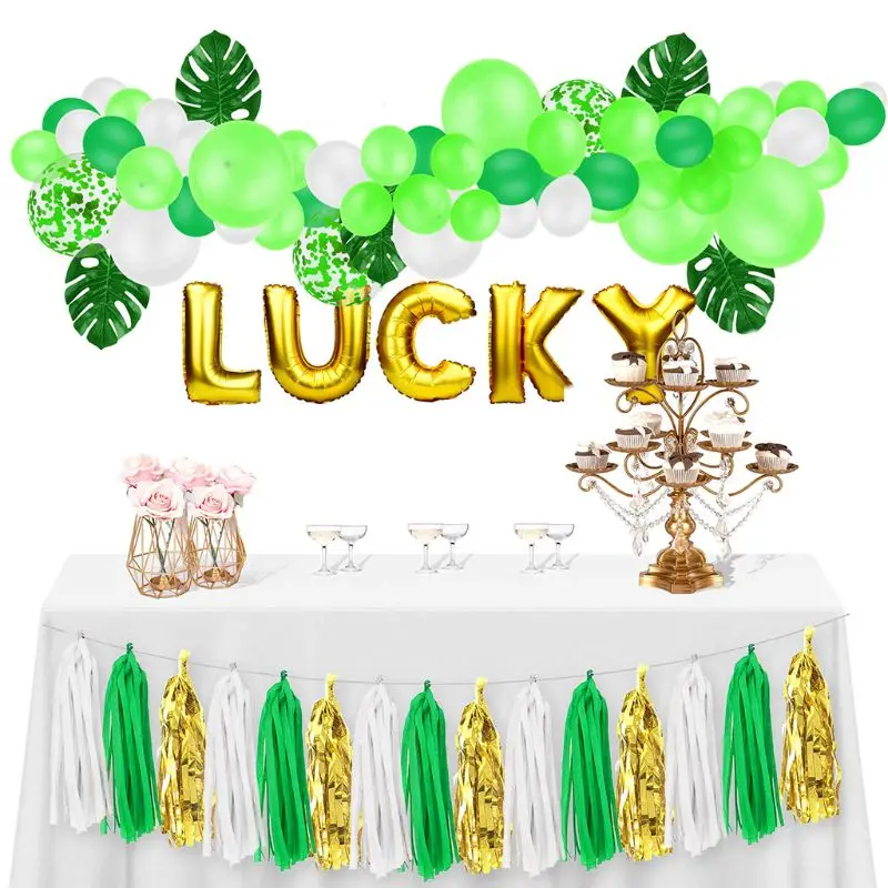 

Latex Balloons Baby Shower Decorations Set,Green Baby Shower Balloons Tassel