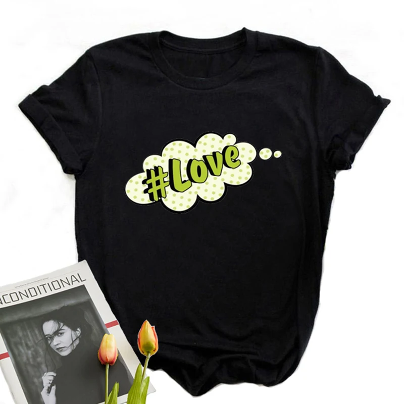 

Graphic T Shirts Design Graphic Tee Cute Short Sleeve Summer Tops For Women 2020 Kawaii LOVE Alphabet T-Shirts For Women