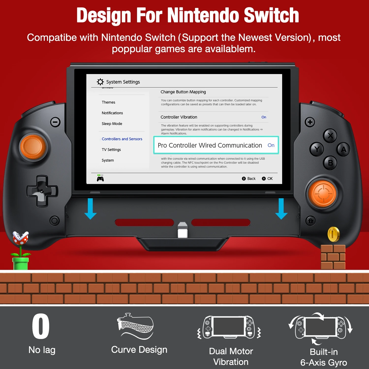 Геймпад для Nintendo Switch, с вибрацией, 6 осей, USB Type-C от AliExpress RU&CIS NEW