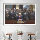 Исторические фигуры, молитва о Дональде Трампе, Картина на холсте, американский президент, винтажный настенный плакат, украшение для дома, гостиной
