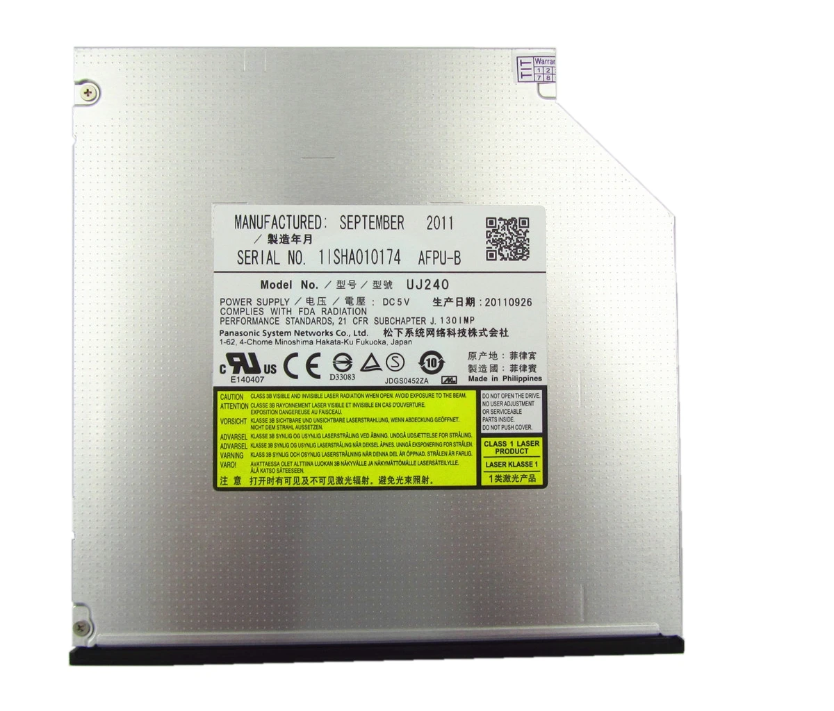 

Anasonic UJ240 6X Blu-ray BD DVD CD RW ГОРЕЛКА плеер 12,7 мм SATA Ноутбук
