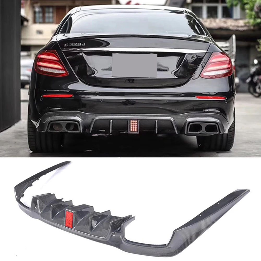 Car Rear Bumper Diffuser Lip Spoiler with Exhaust Tips For Mercedes-Benz E Class W213 E350 E43 E63 AMG- Rear Diffuser