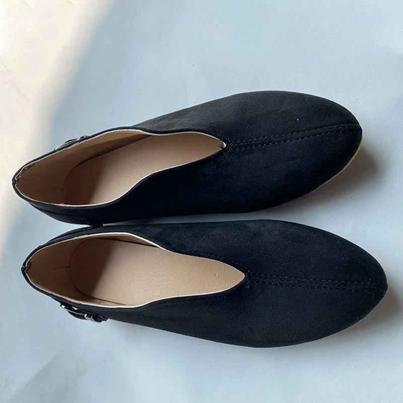 

Pointed Toe Suede V Shape Women's Loafers VIVAIA 2021 Summer Fashion Solid Pattern Comfort Casual Ladies Moccasins Footwear