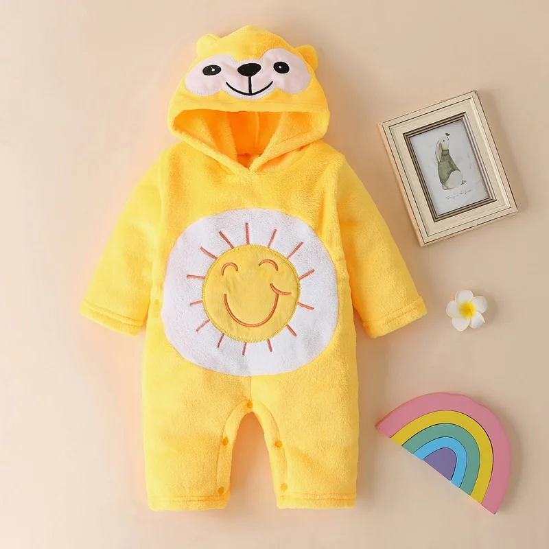 

2021 New Cute BABY Newborn Baby Boy Girl Clothes Long Sleeve Hoddies Bear Zipper Baby Romper Clothes Autumn Winter Wear 0-18M