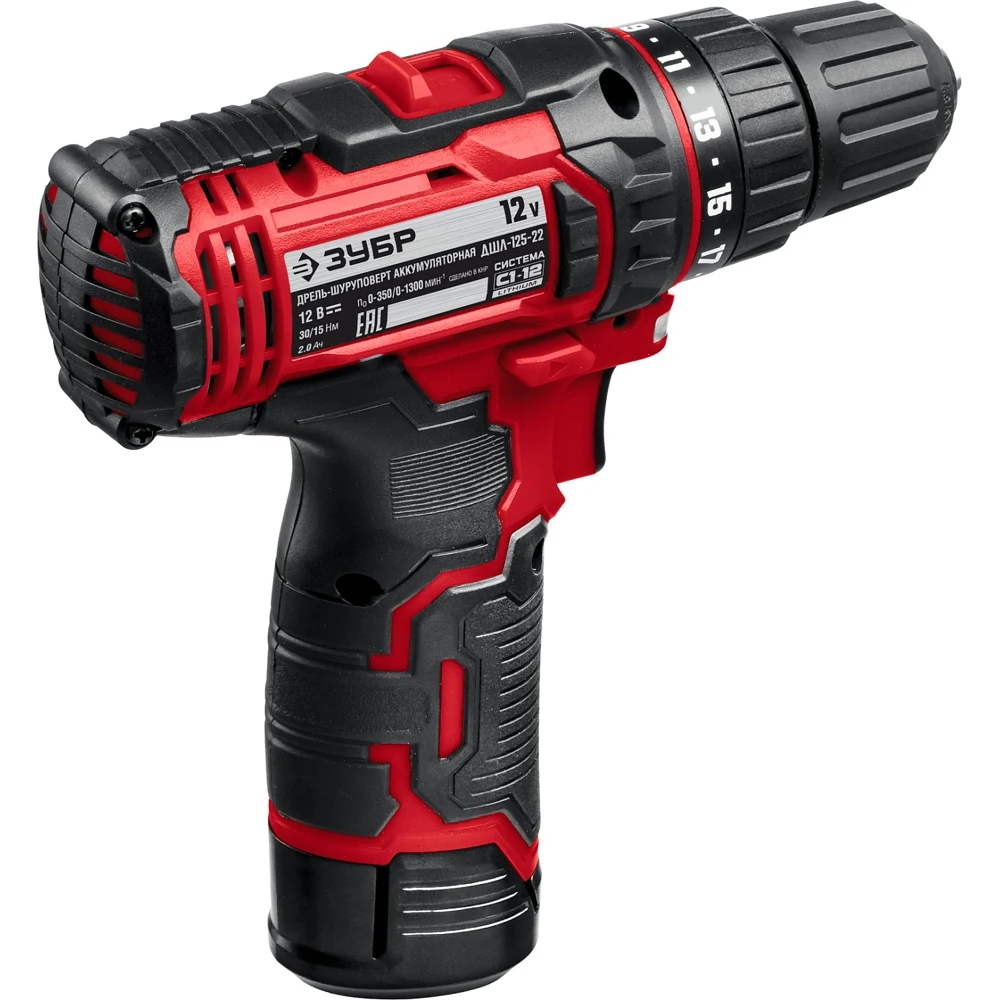 Drill-driver Zubr DShL-125-22 2Ah with two batteries | Инструменты