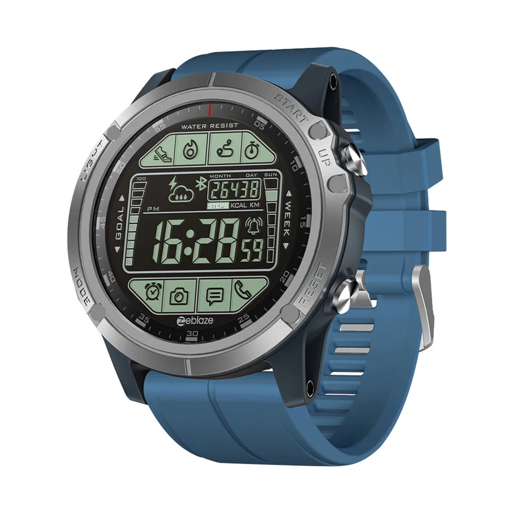 Синий Смарт-часы Zeblaze VIBE3S 1,24 дюймов Дисплей Смарт-часы водонепроницаемые спортивные для IOS/Android mx дропшиппинг - Цвет: Синий