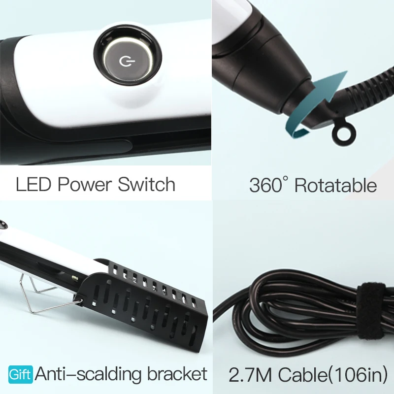 FMK Профессиональный Выпрямитель для волос керамический утюжок нано титановый