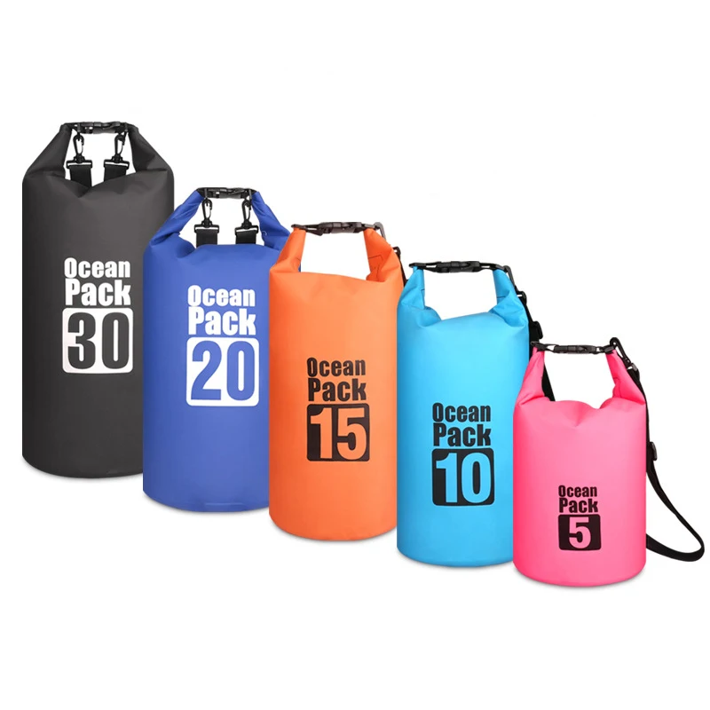 5L/10L/15L/20L/30L открытый плавательный водонепроницаемый мешок пакет ПВХ брезент Кемпинг рафтинг хранения сухой мешок с регулируемым ремешком крюк
